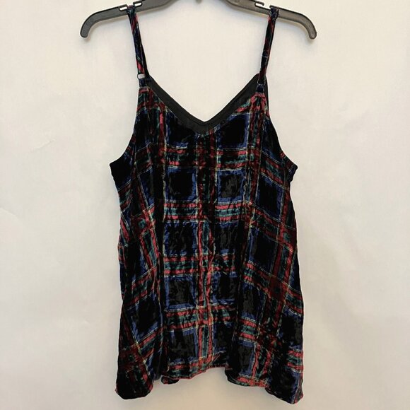 Torrid Womens Sophie Multi Plaid Velvet Swing Cami Tank Top Size 1 = US 1X - Picture 6 of 8